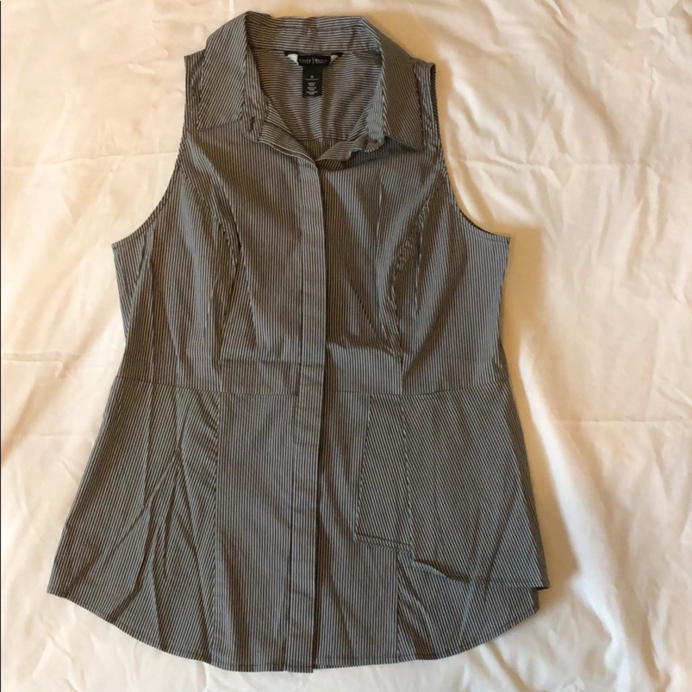White House Black Market Striped sleeveless blouse